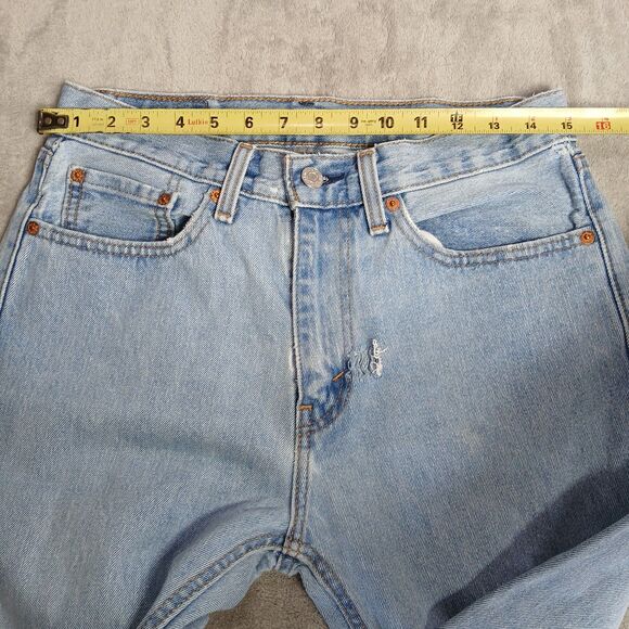 Levis 505 Jeans Mens 31x34 (Fits 30x32) Blue Classic Light Wash Denim Skater Y2k - Picture 9 of 13